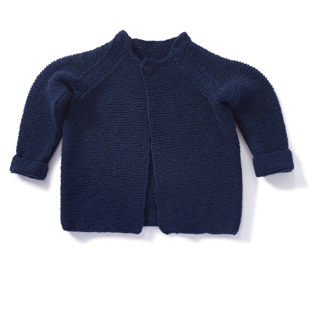 garter stitch baby cardigan raglan