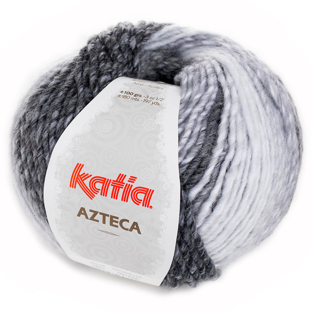 blue black white azteca wool katia