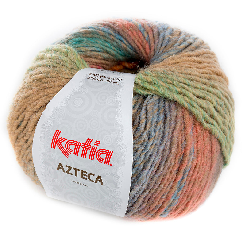 azteca wool katia pastel green orange blue