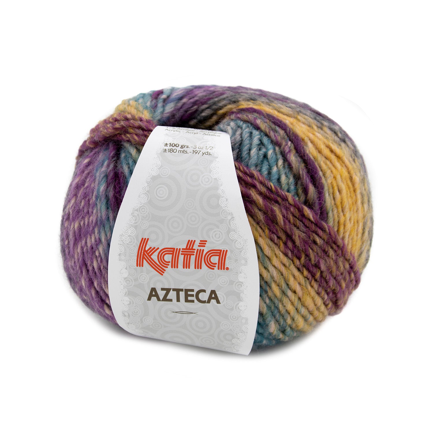 azteca wool katia yellow purple blue