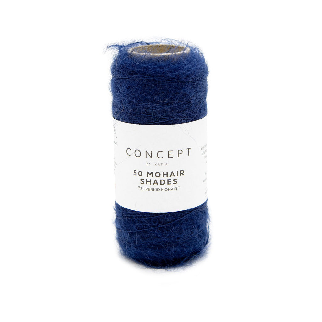 very dark blue mohair yarn