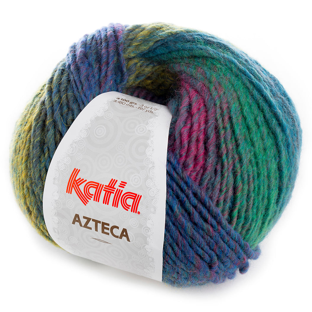 azteca wool katia blue green pink yellow