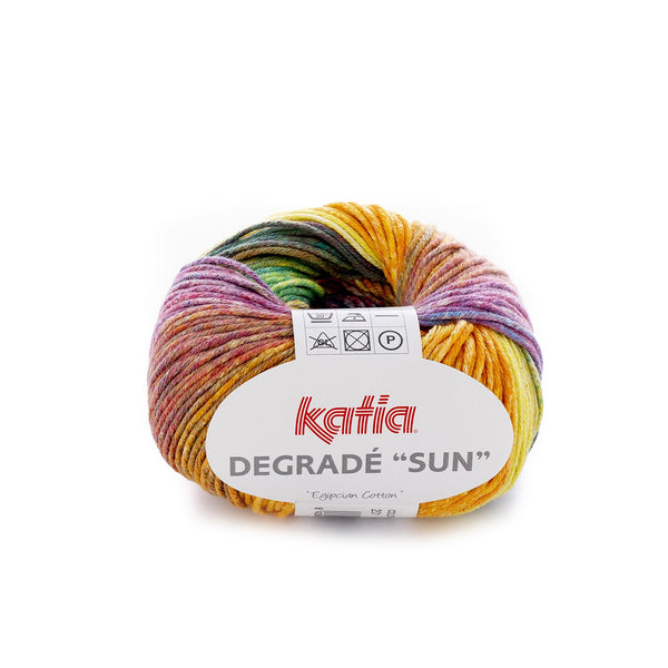 Katia Degrade Sun - Pink, Purple, Blue (55) 100% Cotton - Yarn.com