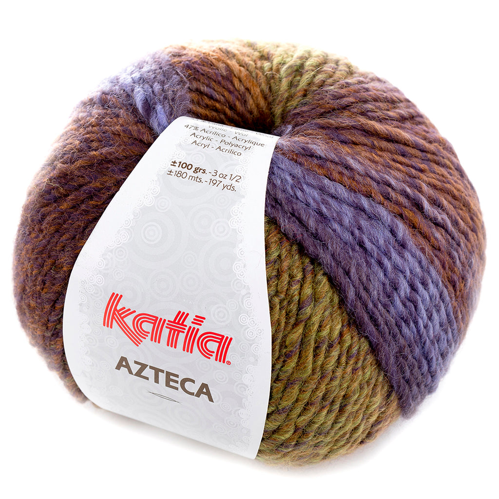 azteca wool katia purple yellow