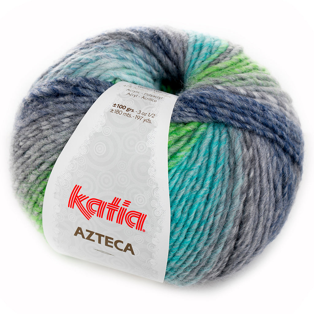 azteca wool katia blue green grey