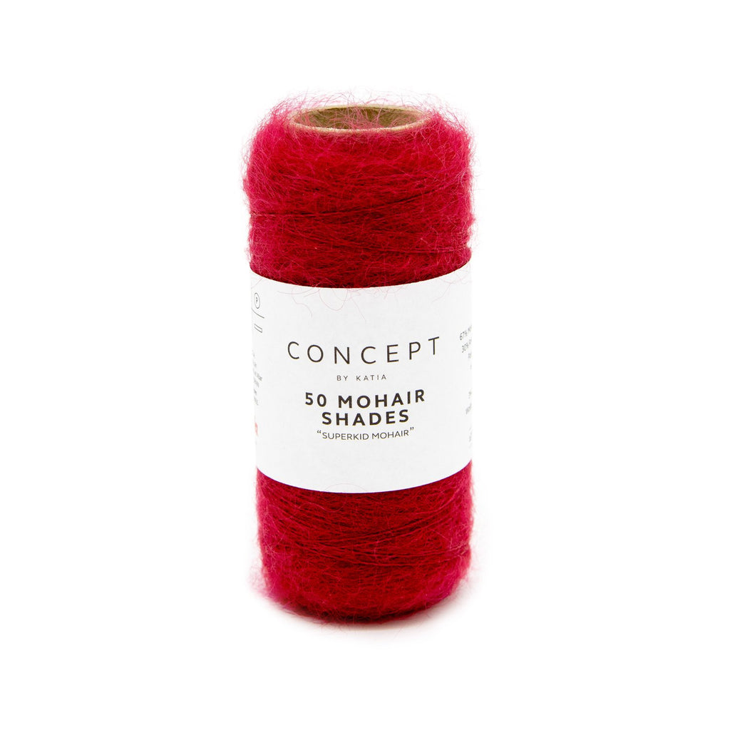 bright red mohair yarn