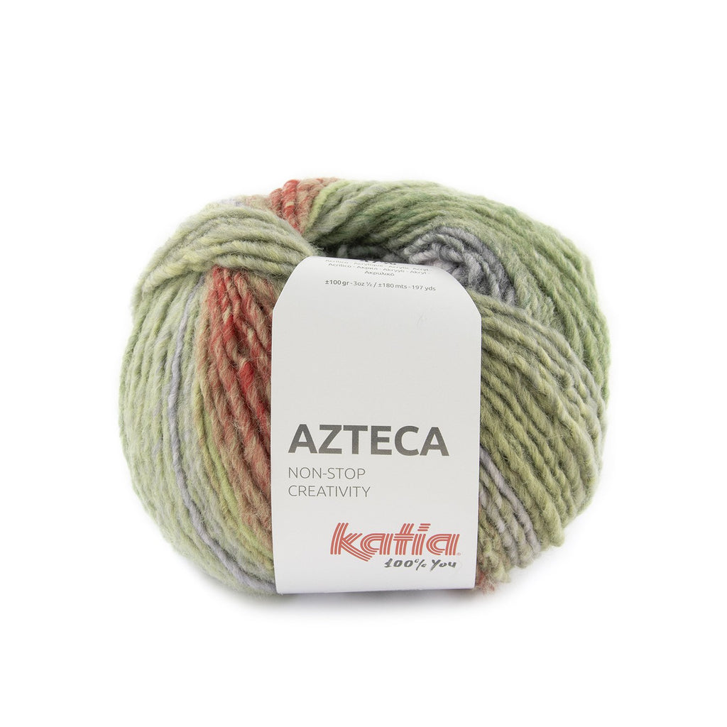azteca wool katia green red
